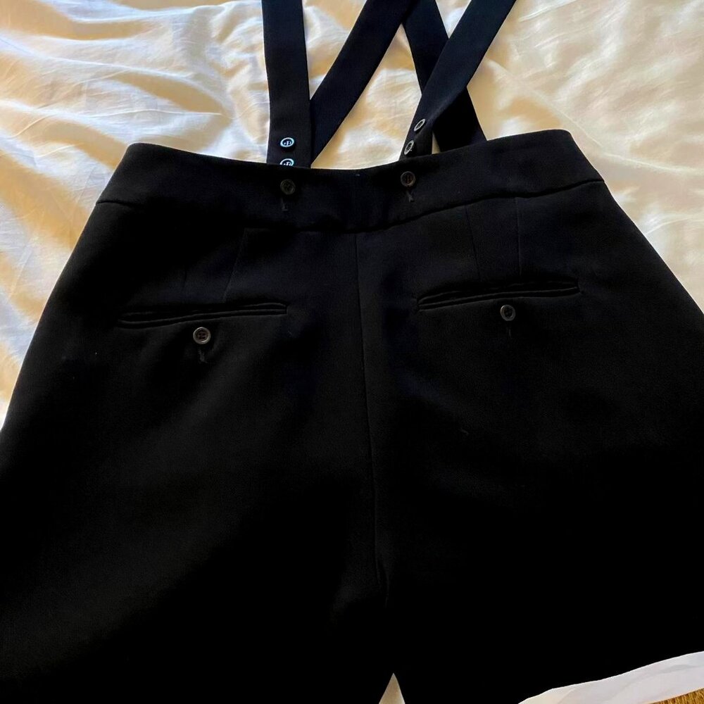 Claudie Pierlot Black High-Waisted Shorts With Suspenders Size 38